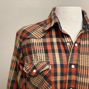 Wrangler Plaid Flannel w/ Pearl Snaps -Vintage 60s